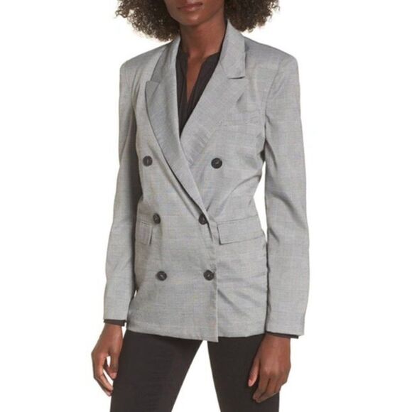 ASTR The Label | Glen Check Double-Breasted Blazer - Picture 1 of 9